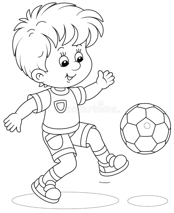 Futebol futebol esporte jogo desenhos animados em preto e branco imagem  vetorial de jemastock© 300413274