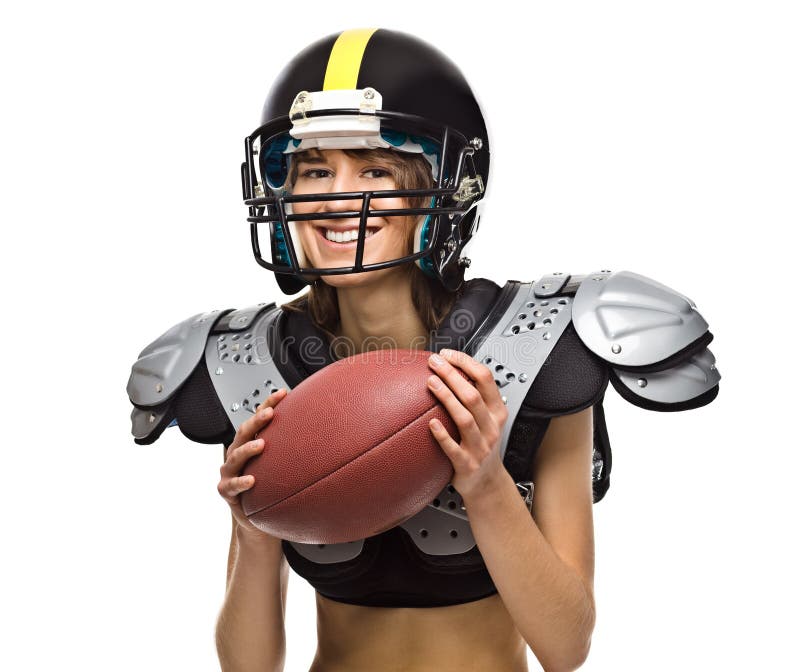 Jogador de futebol da mulher fotografia de stock royalty free Jogador de futebol da mulher fotografia de stock royalty free