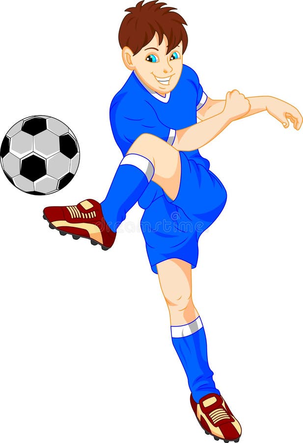 Menino de desenho animado jogando futebol, futebol, jogador de futebol,  menino dos desenhos animados png