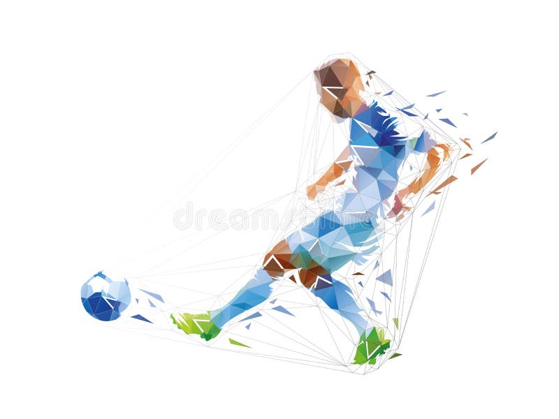 Jogador Futebol Camisa Vermelha Correndo Com Bola Abstrato Baixo Desenho  imagem vetorial de msanca© 222928960