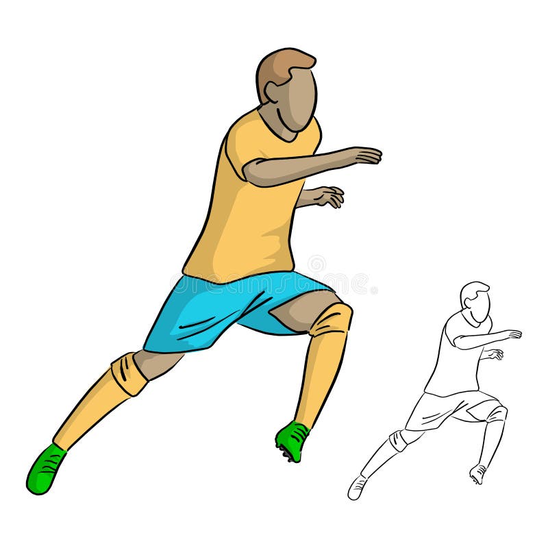 Jogador de futebol masculino com o illustratio running do vetor do jérsei amarelo ilustração do vetor Jogador de futebol masculino com o illustratio running do vetor do jérsei amarelo ilustração do vetor