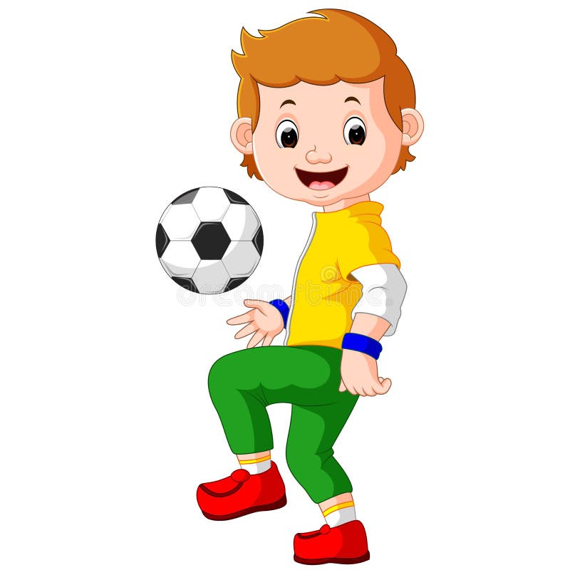 Jogador de futebol masculino dos desenhos animados ilustração do vetor Jogador de futebol masculino dos desenhos animados ilustração do vetor