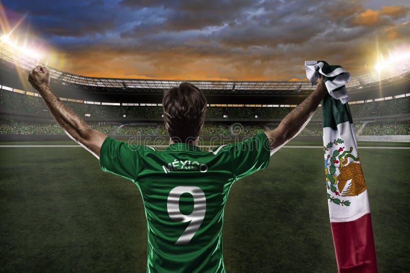 Jogador De Futebol Mexico No Estádio Imagem de Stock - Imagem de