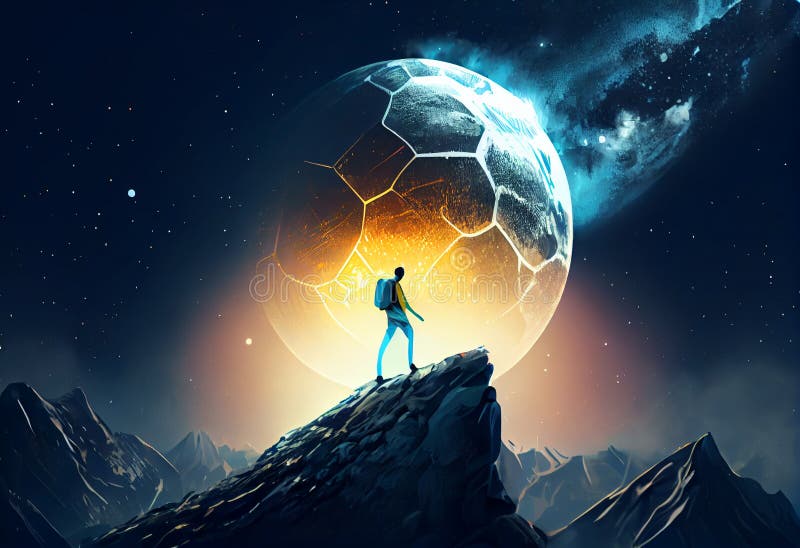 Bola de futebol em fogo e água ilustração da bola de futebol envolta