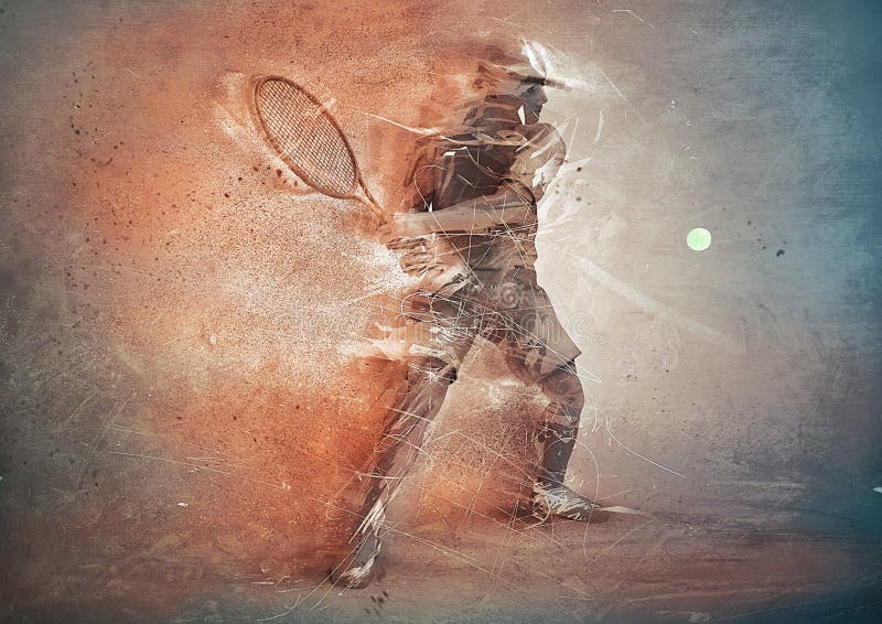 Tenista abstrato ilustração royalty free