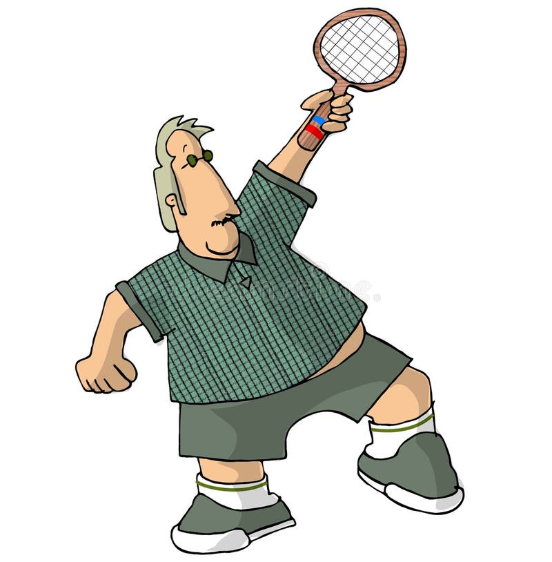 Jogador de ténis Portly ilustração do vetor Jogador de ténis Portly ilustração do vetor