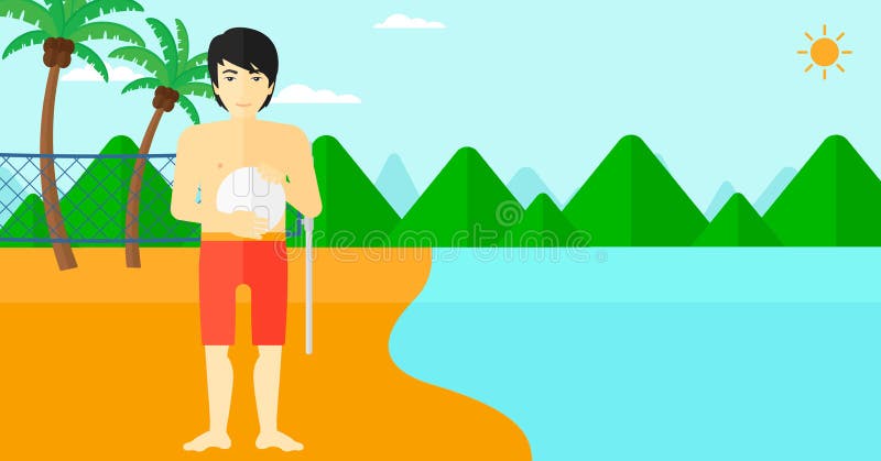 Jogador de voleibol da praia ilustração royalty free Jogador de voleibol da praia ilustração royalty free
