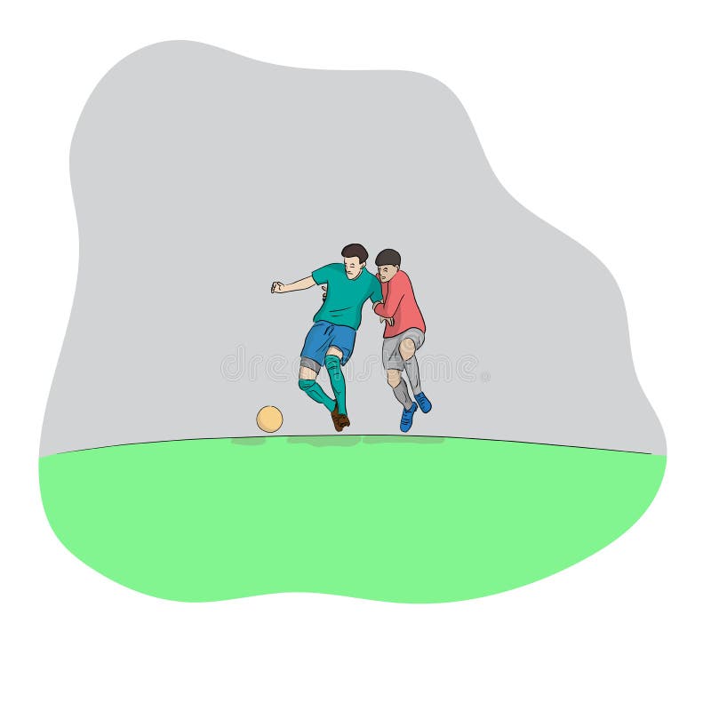 Ilustração De Cor Do Futebol Do Jogo De Dois Amigos Para a Web E O Projeto  Moile Ilustração Stock - Ilustração de esfera, pessoal: 98745259