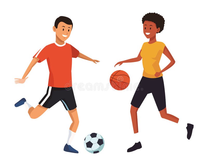 Meninos Jogando Bola De Futebol No Campo Ilustração do Vetor - Ilustração  de pessoa, grama: 192400897