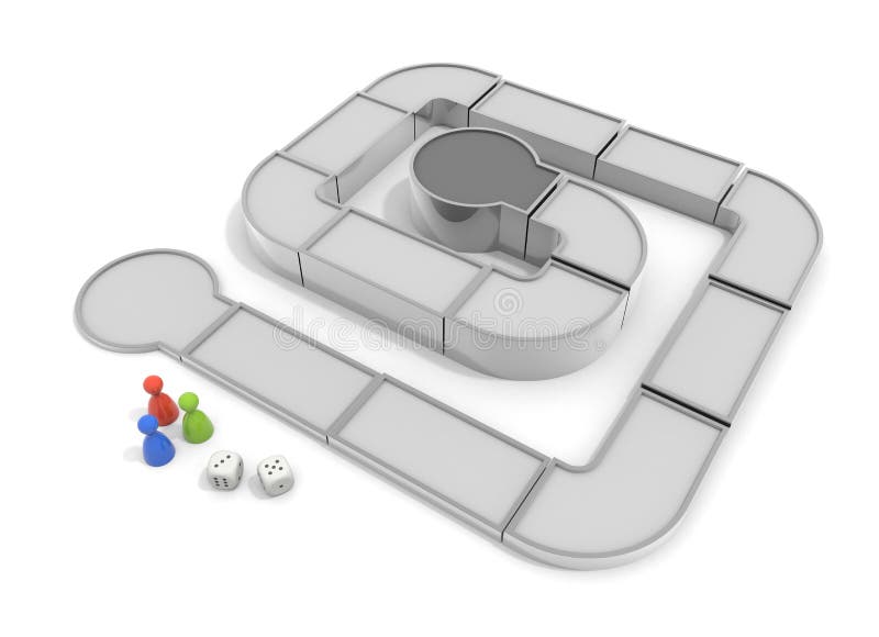 Jogar Com Jogos De Tabuleiro. Processamento De Dados E Peças 3d. Ilustração  Stock - Ilustração de dados, quadrados: 175150586