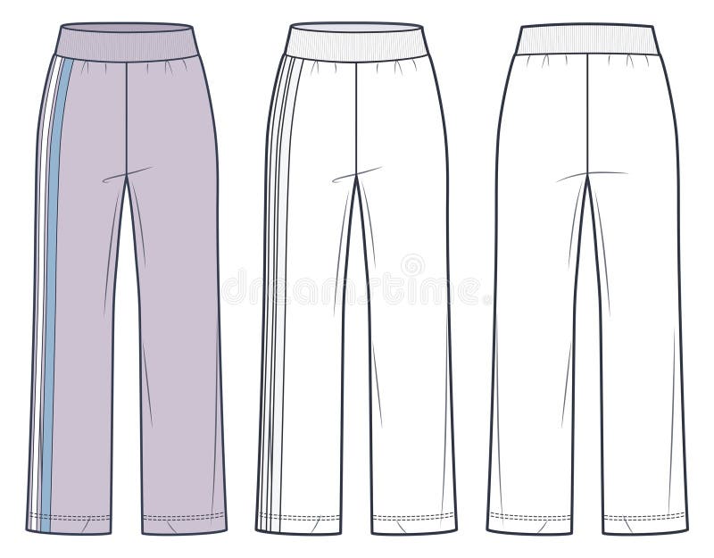 TRACK PANTS Fashion Flat Sketch Template Royalty Free SVG Cliparts  Vectors And Stock Illustration Image 124069227