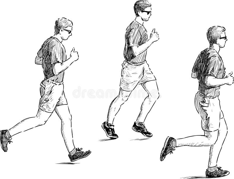 Бегущий человек рисунок спереди