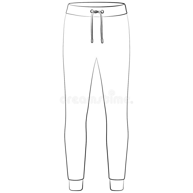 Jogging Pants, Sport Sweatpants Sketch Drawing, Contour Lines Drawn ...