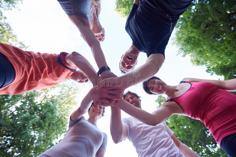 Jogging people group have fun