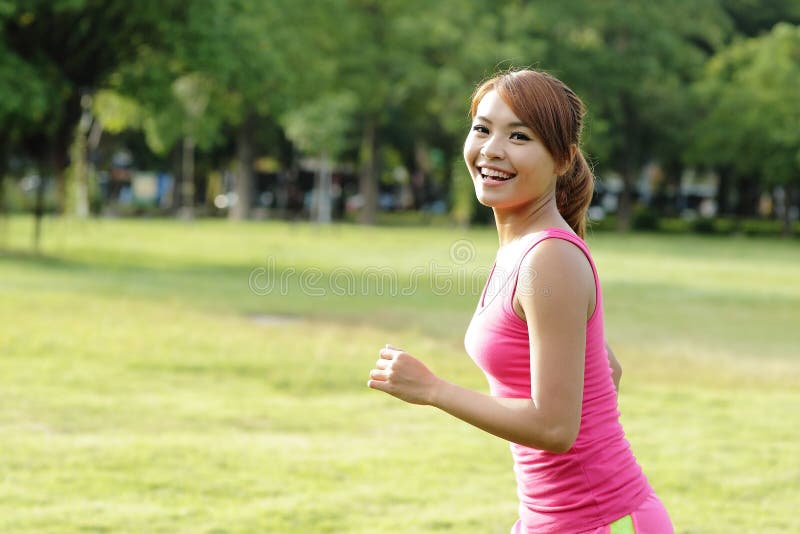 Asia Sport. Woman Running stock photo. Asia sports