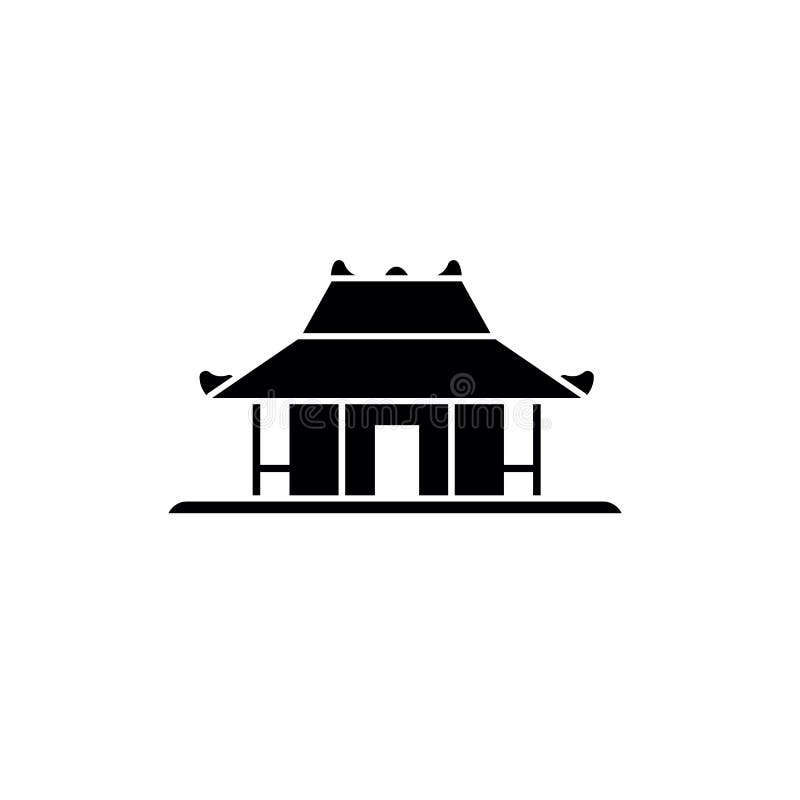 Joglo Indonesian Traditional House Simple Vector Illustration Stock