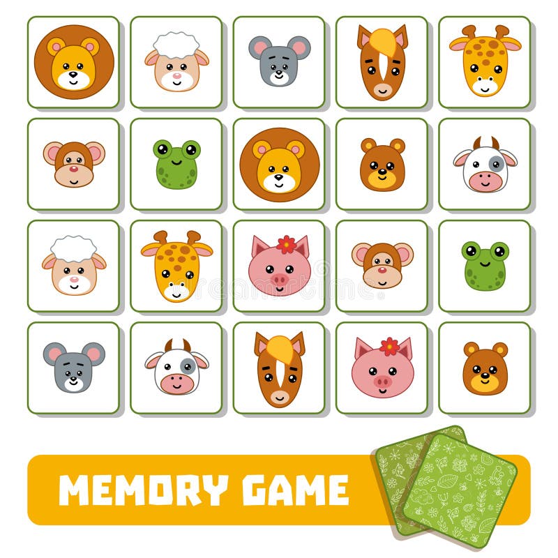 Jogo da memória dos animais para imprimir