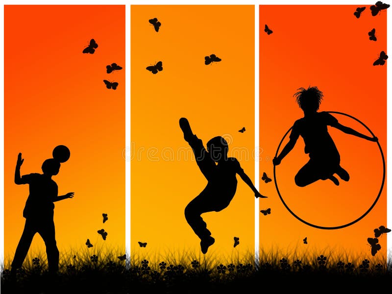 Crianças a brincar ilustração do vetor
