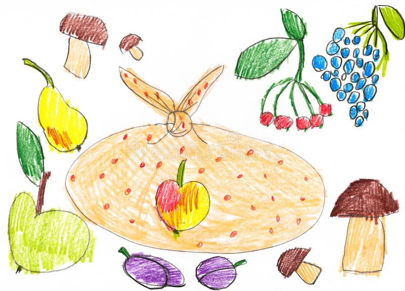 Frutas E Legumes Pintados Conjunto De Objetos Desenho De Criança Desenho De  Papel Trabalho De Arte Ilustração Chilros Desenho Ilustração Stock -  Ilustração de aprenda, lido: 207170623