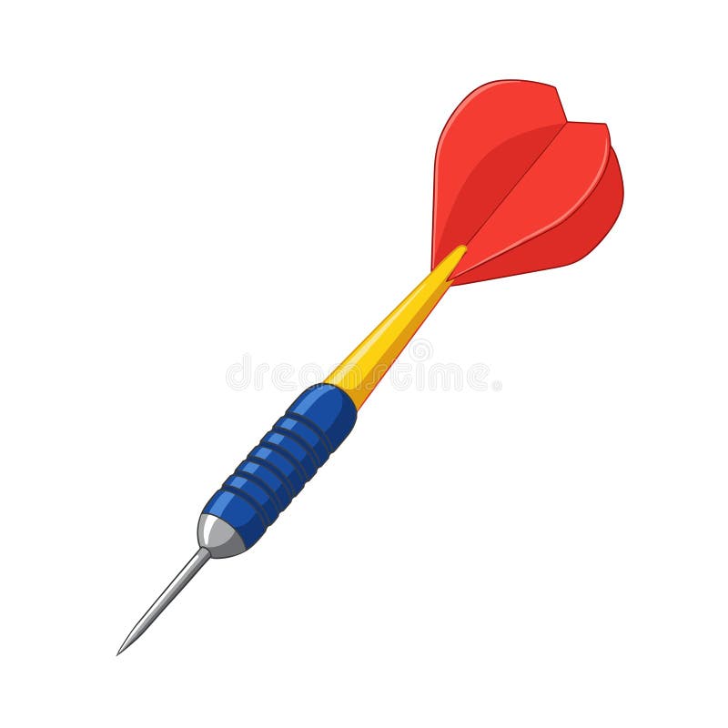 Jogo de Alvo de Dardos com Flecha Detalhada e Realista Objeto Único Isolado ilustração stock