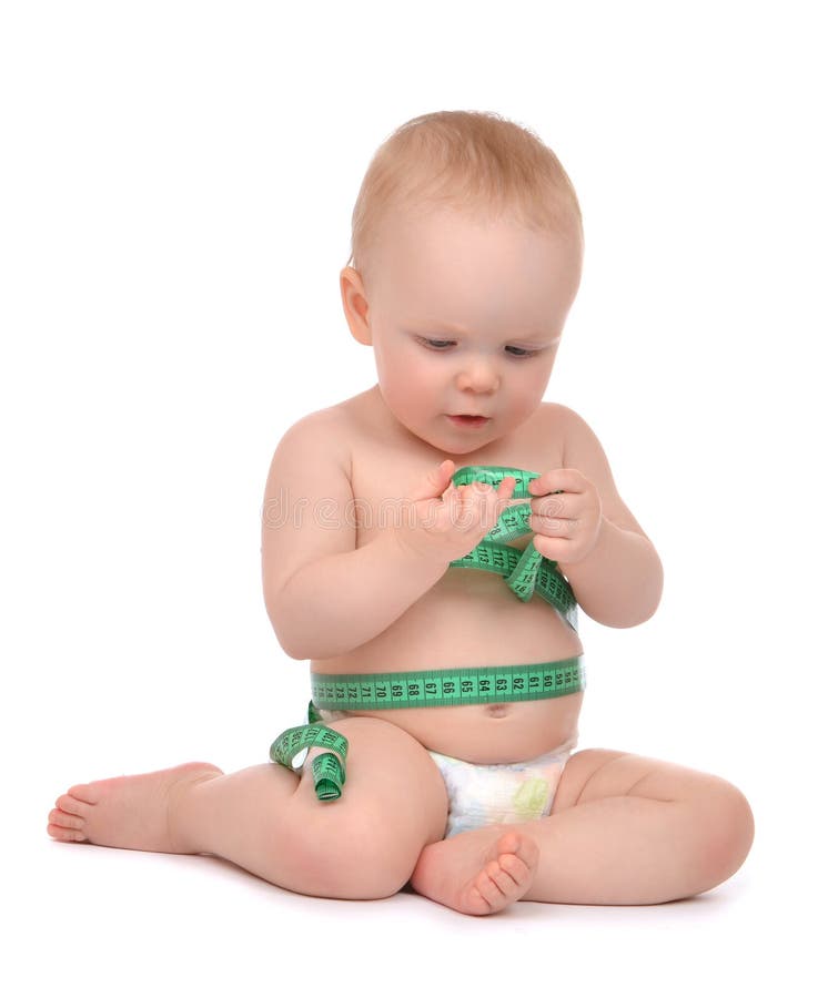 Jogo de assento da criança infantil do bebê da criança com fita métrica dos meas imagem de stock Jogo de assento da criança infantil do bebê da criança com fita métrica dos meas imagem de stock