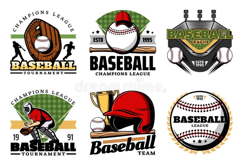 Jogo de basebol, bola e ícones do esporte ilustração do vetor Jogo de basebol, bola e ícones do esporte ilustração do vetor