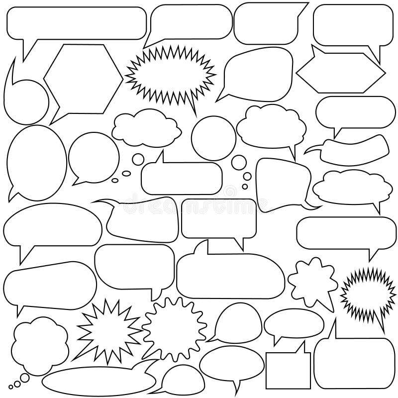 Jogo De Bolhas Do Discurso Bolhas Brancas Vazias Vazias Do Discurso Projeto  Da Palavra Do Balão Dos Desenhos Animados Ilustração do Vetor - Ilustração  de palavra, caixa: 140362966