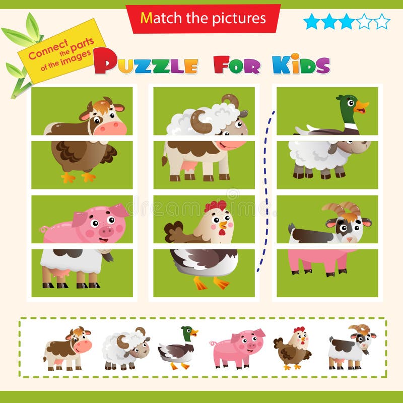 Jogo quebra cabeça animais  Preschool puzzles, Math activities preschool,  Puzzle games for kids