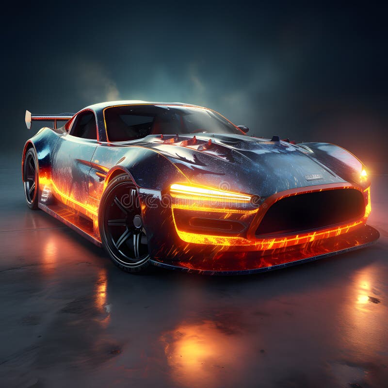 Jogo De Corrida De Jogos De Console Projeta Um Carro Personalizado Com Uma  Chama 2 E Uma Fonte Ilustração Stock - Ilustração de velocidade, consola:  278251137