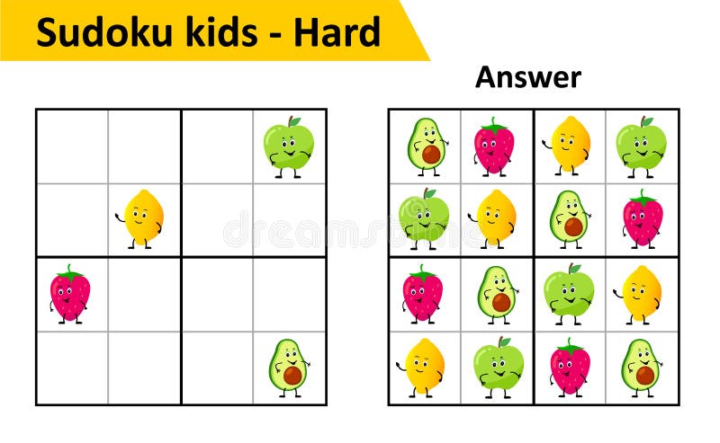 Sudoku Infantil Ed. 02 - Muito Fácil - Jogos 4x4 - 1 Jogo Por Página