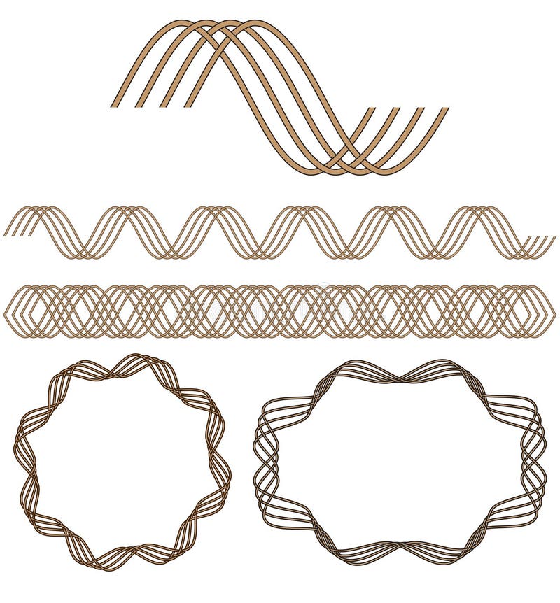 Conjunto de elementos decorativos contínuos ilustração royalty free