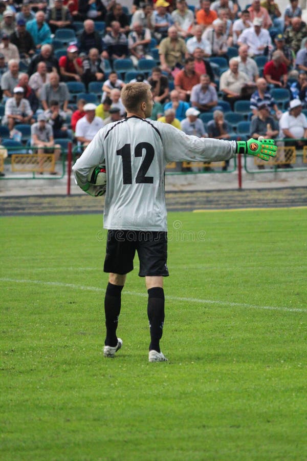 Goalkeeper during a match. Moldovan pro football league. Goalkeeper during a match. Moldovan pro football league