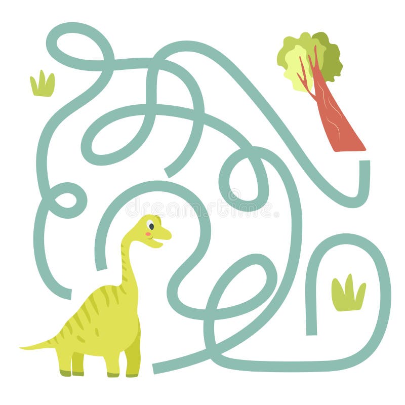 Jogo Educacional Infantil Com Dino. Ilustração do Vetor - Ilustração de  labirinto, pterossauros: 217117736