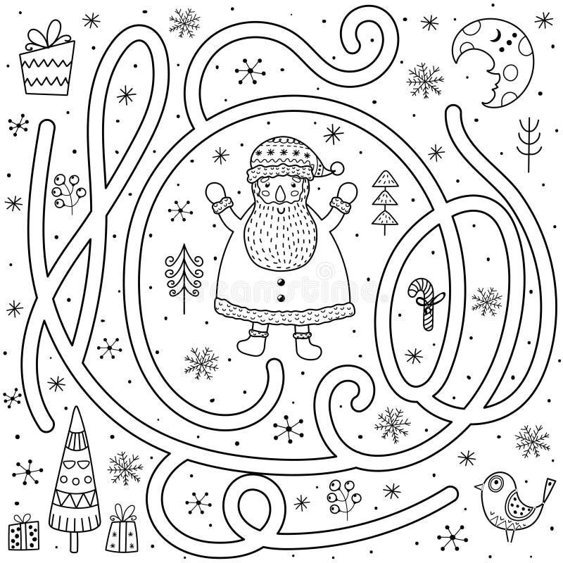 Página De Jogos Ou Atividades Do Labirinto Para Crianças - Ajude O Papai  Noel A Escolher O Caminho Certo Para Presentes Royalty Free SVG, Cliparts,  Vetores, e Ilustrações Stock. Image 34014379