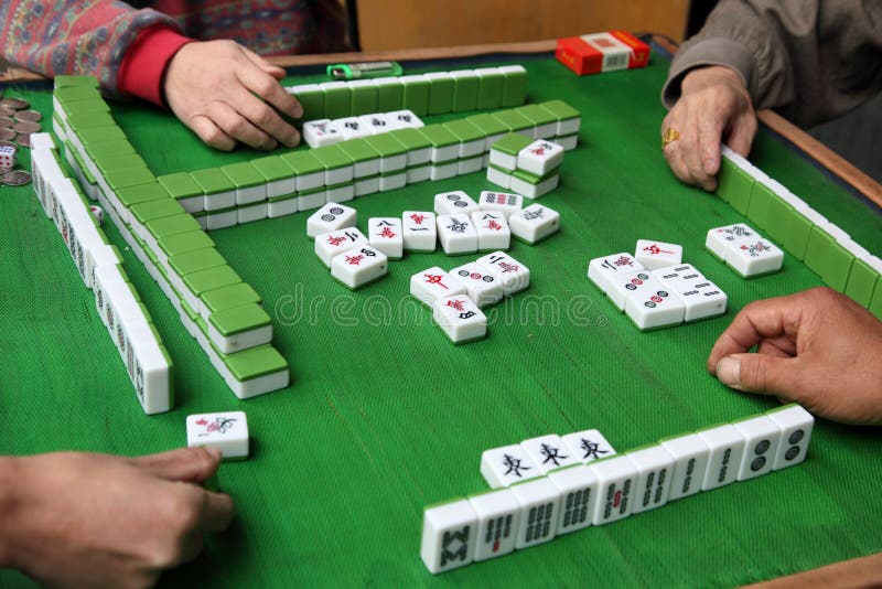 Chinese people playing Mahjong. Shanghai China. Chinese people playing Mahjong. Shanghai China