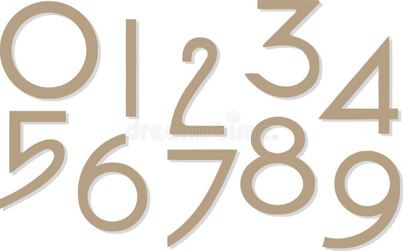 Conjunto de números separados em fundo branco ilustração do vetor