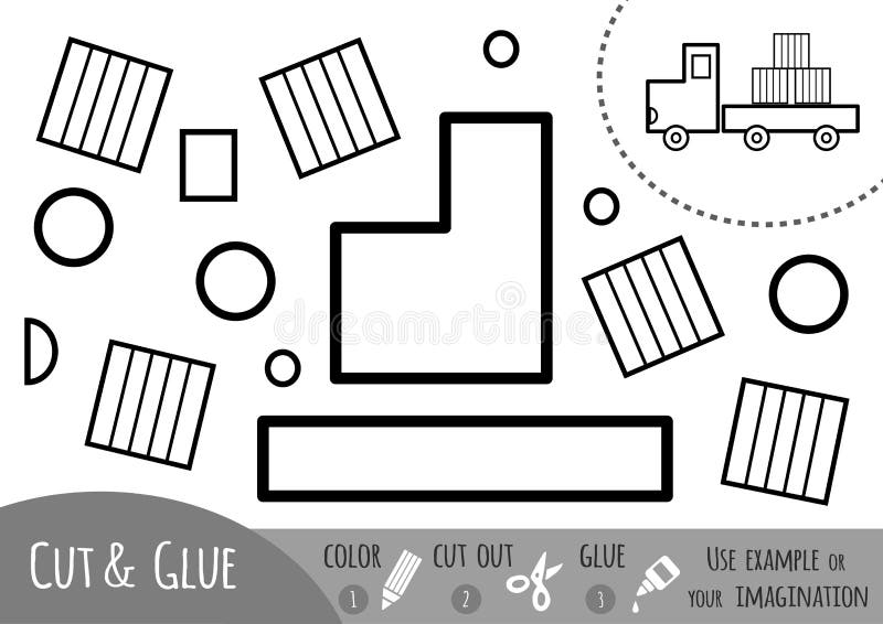 Corte e cole, corte partes do sorvete e cole. jogo educativo para crianças,  planilha para impressão, ilustração vetorial