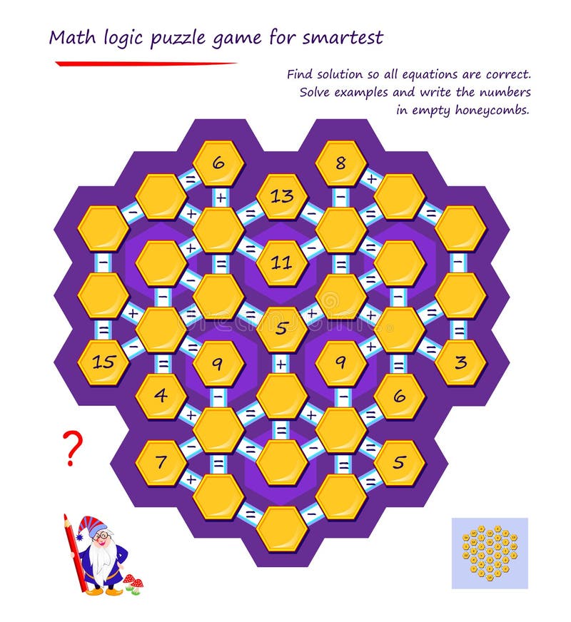 O Jogo Do Enigma Da Lógica Matemática Para Mais Esperto Resolve Exemplos E  Contagem Que Dos Números Corresponde a Cada Um Do Obje Ilustração do Vetor  - Ilustração de labirinto, correto: 147140169