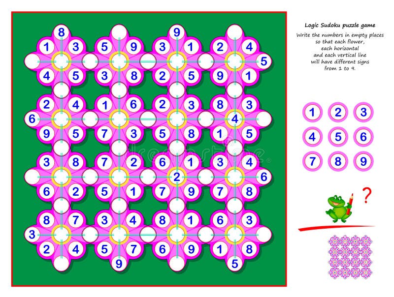 Jogo Lógico Para O Mais Inteligente. Sudoku Gigante. Quebra- Cabeça Grande  Com 7 Quadrados De Nível Difícil. Página Imprimível Do Ilustração do Vetor  - Ilustração de dificuldade, brinquedo: 229872883