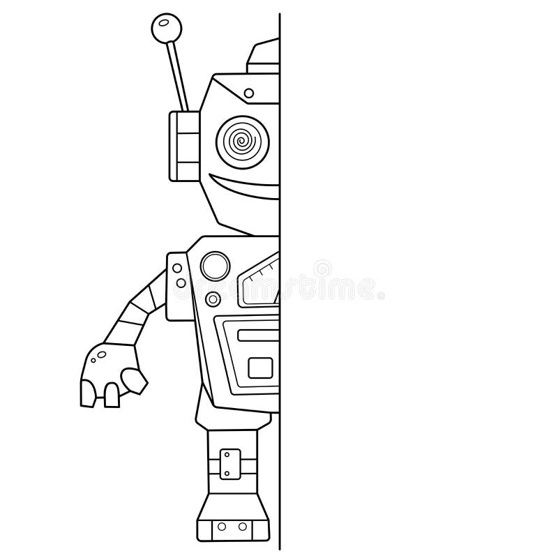 Jogo De Quebra-cabeças Para Crianças Desenhar Simetricamente E Pintar  Tópico De Página De Coloração Do Robô De Desenho Animado Li Ilustração do  Vetor - Ilustração de robô, menino: 164581542