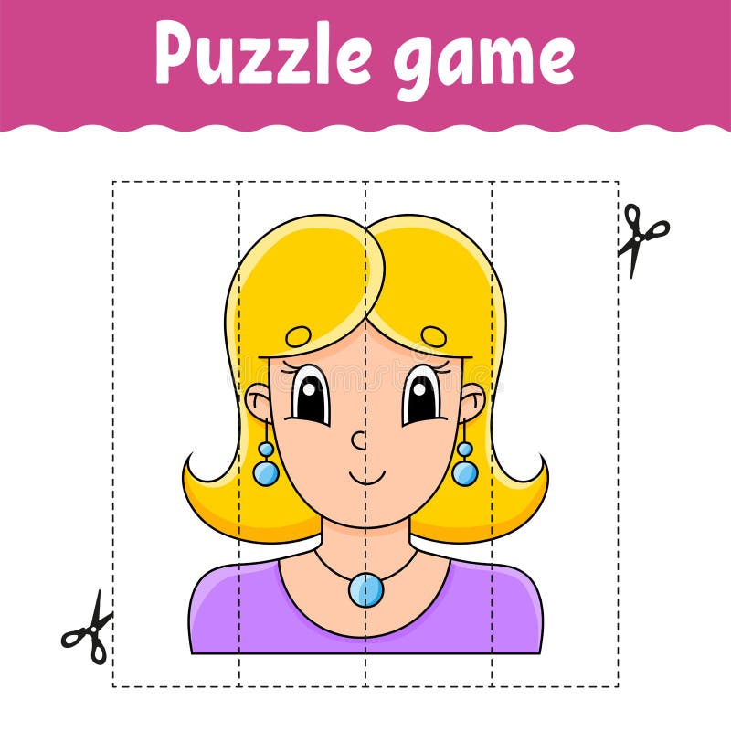 Jogo de puzzle para crianças. prática de corte. planilha de desenvolvimento  de educação. dia dos namorados.