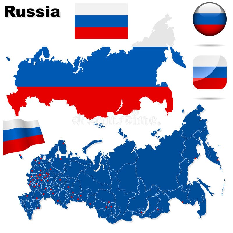 Mapa político de Rússia ilustração do vetor. Ilustração de fundo - 82697950