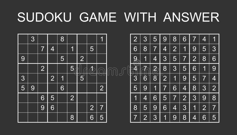 Sudoku Set Quatro Por Quatro Com a Ilustração Do Vetor De Resposta  Ilustração do Vetor - Ilustração de educacional, lazer: 256376793