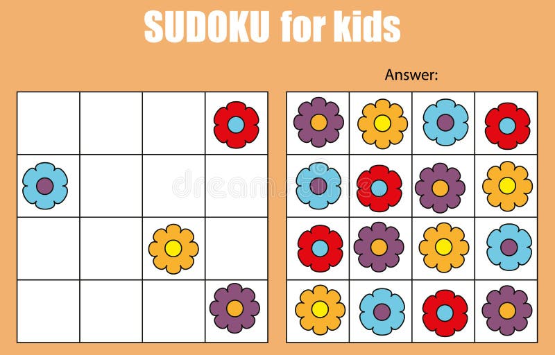 Sudoku. mosaico matemático de crianças e adultos. quadrado mágico. jogo de  lógica. rebus digital. planilha de entretenimento pré-escolar do jogo de  sudoku de crianças educacionais de ilustração vetorial. quebra-cabeça para  impressão.