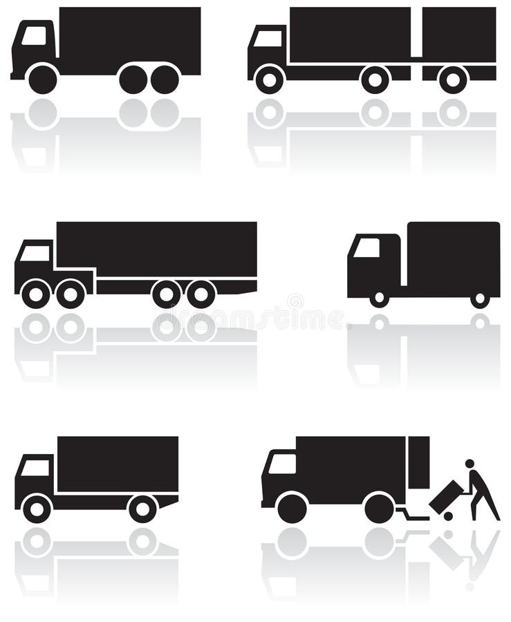 Vector set of different truck symbols. All vector objects are isolated. Colors and transparent background color are easy to adjust. Vector set of different truck symbols. All vector objects are isolated. Colors and transparent background color are easy to adjust.