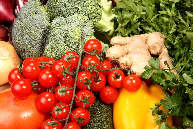 Conjunto de vegetais variados fotografia de stock