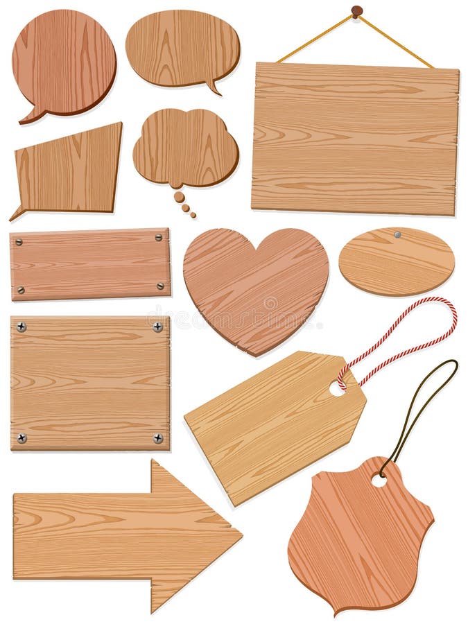 Jogo de ícones do Woodgrain ilustração do vetor Jogo de ícones do Woodgrain ilustração do vetor