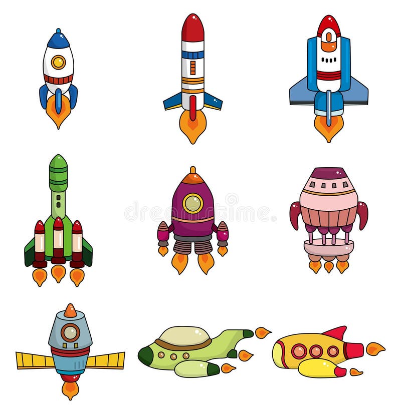 Ícones Aplicativos Jogos Espaciais Desenhos Animados Com Foguetes Nave  Espacial imagem vetorial de Seamartini© 651779038