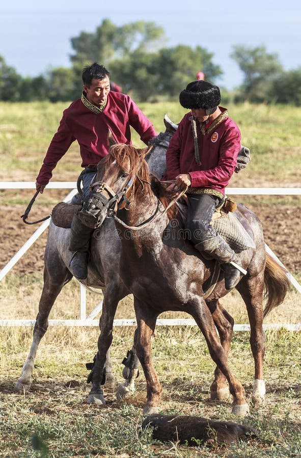 Jogo Do Cavalo No Lago Kul Da Música Em Quirguizistão Foto Editorial -  Imagem de campo, hélice: 59175586