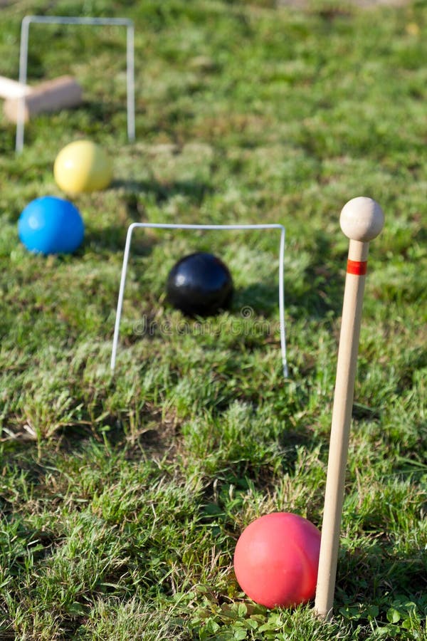 Uma Batida No Jogo Do Croquet Imagem de Stock Imagem de jogo, grama